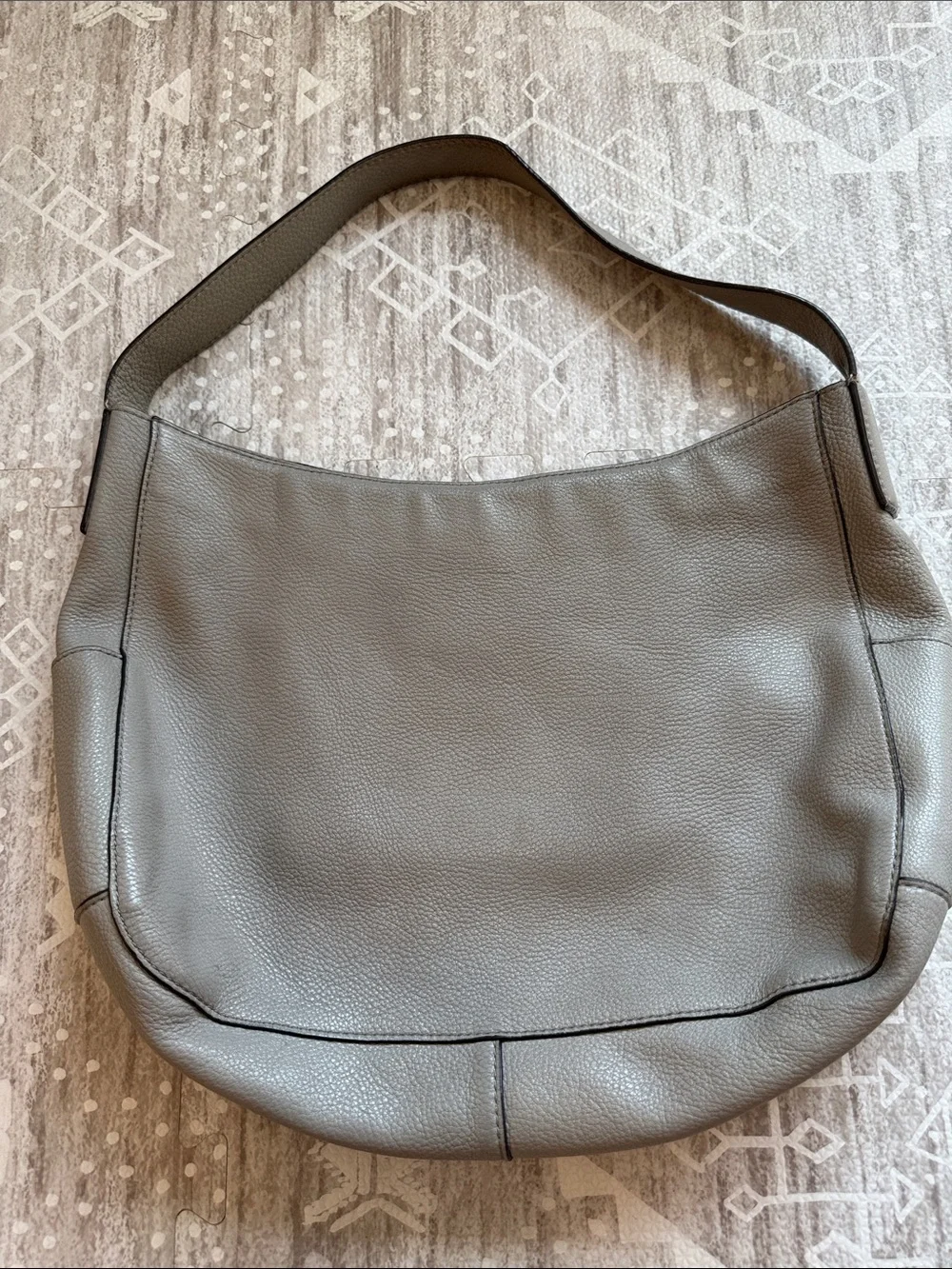 Michael Kors Grey Leather Shoulder Hobo Bag